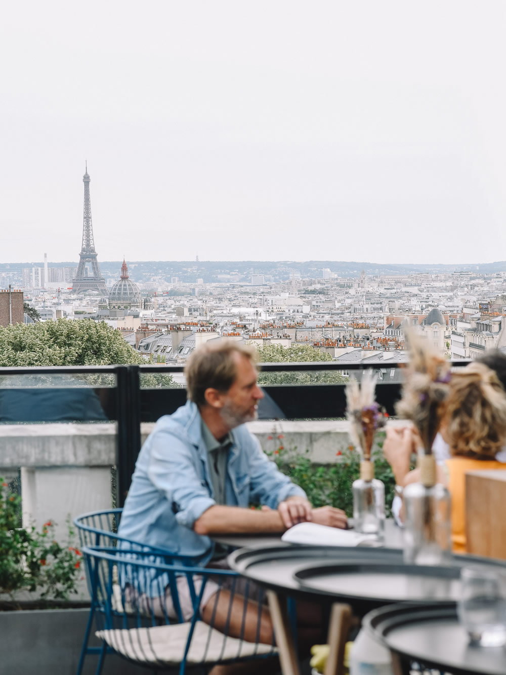 Paris rooftop with Eiffel Tower view